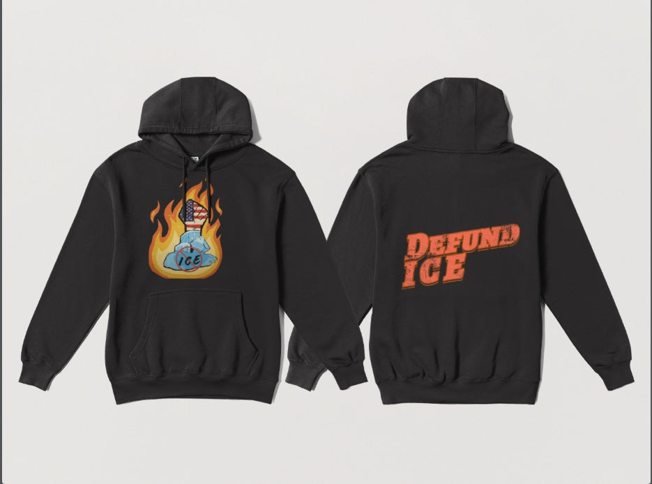Defund ICE Hoodie Black / White