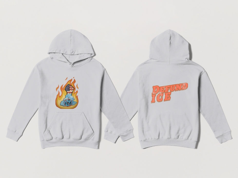 Defund ICE Hoodie Black / White